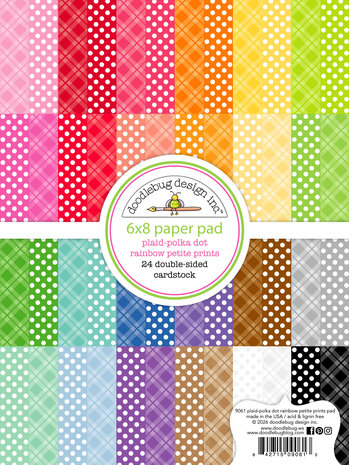 Doodlebug Design Plaid-Polka Dot Rainbow 6x8 Inch Petite Prints Paper Pad (9061) Doodlebug Design Plaid-Polka Dot Rainbow 6x8 Inch Petite Prints Paper Pad (9061)