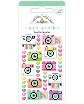 Doodlebug Design Color Me Crafty Love The Memories Shape Sprinkles (9064)