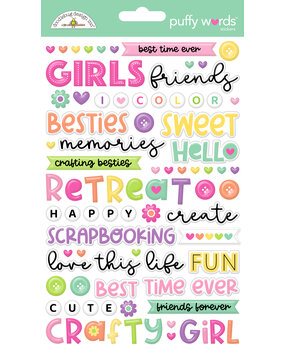 Doodlebug Design Color Me Crafty Puffy Words Stickers (9078)