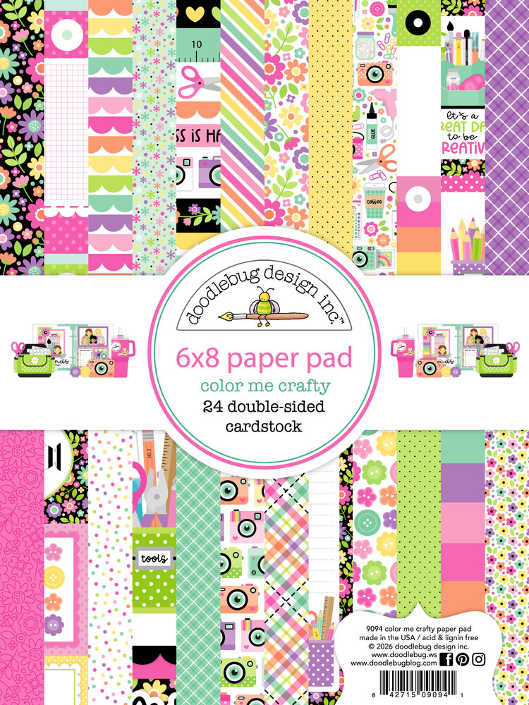 Doodlebug Design Color Me Crafty 6x8 Inch Paper Pad (9094) Doodlebug Design Color Me Crafty 6x8 Inch Paper Pad (9094)