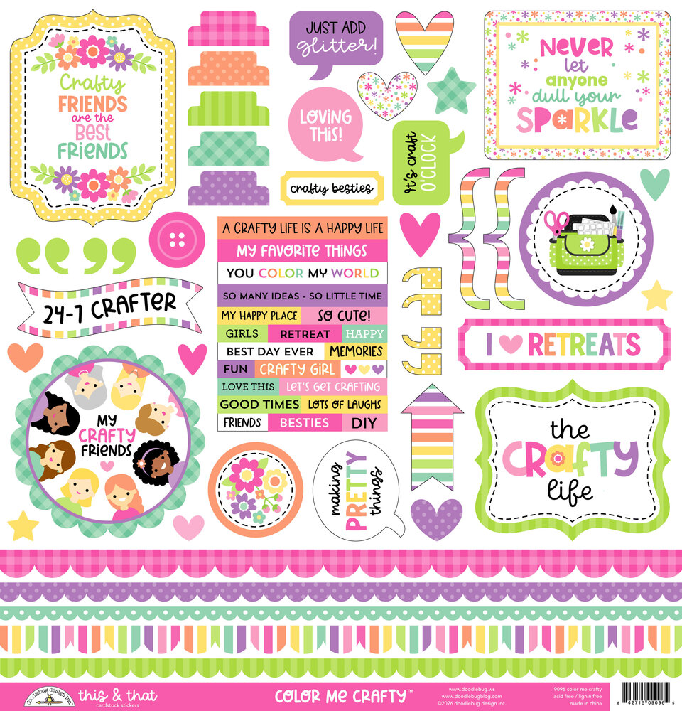 Doodlebug Design Color Me Crafty This & That Stickers (9096) Doodlebug Design Color Me Crafty This & That Stickers (9096)