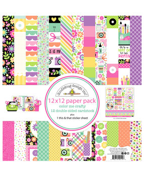 Doodlebug Design Color Me Crafty 12x12 Inch Paper Pack (9110)