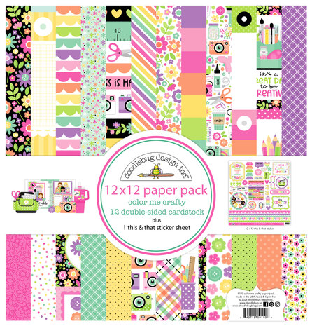 Doodlebug Design Color Me Crafty 12x12 Inch Paper Pack (9110) Doodlebug Design Color Me Crafty 12x12 Inch Paper Pack (9110)
