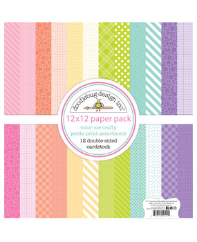 Doodlebug Design Color Me Crafty 12x12 Inch Petite Prints Assortment Pack (9111)