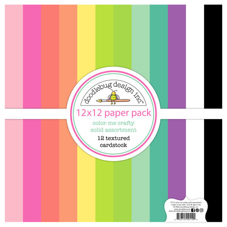 Doodlebug Design Color Me Crafty 12x12 Inch Textured Cardstock Assortment Pack (9112) Doodlebug Design Color Me Crafty 12x12 Inch Textured Cardstock Assortment Pack (9112)