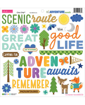 Bella BLVD Adventure Awaits Ciao Chipboard Icons (BB3236)