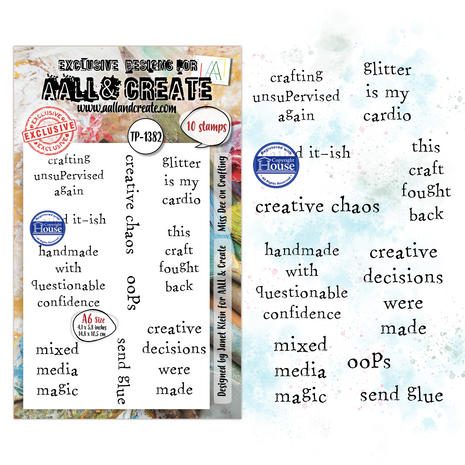 Aall and Create Dee Infiltered A6 Stamp Sets Miss Dee on Crafting by Janet Klein (AALL-TP-1382) Aall and Create Dee Infiltered A6 Stamp Sets Miss Dee on Crafting by Janet Klein (AALL-TP-1382)