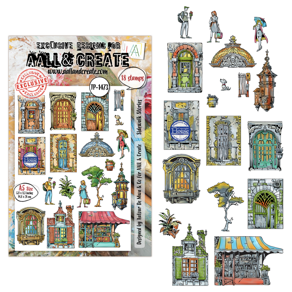 Aall and Create Dreamtropolis A5 Stamp Sets Sidewalk Stories by Autour De Mwa & Co (AALL-TP-1473) Aall and Create Dreamtropolis A5 Stamp Sets Sidewalk Stories by Autour De Mwa & Co (AALL-TP-1473)