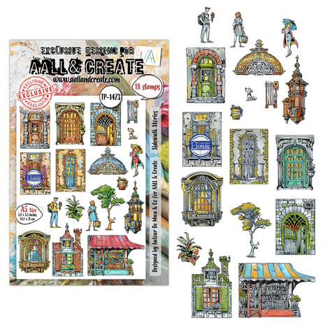 Aall and Create Dreamtropolis A5 Stamp Sets Sidewalk Stories by Autour De Mwa & Co (AALL-TP-1473) Aall and Create Dreamtropolis A5 Stamp Sets Sidewalk Stories by Autour De Mwa & Co (AALL-TP-1473)