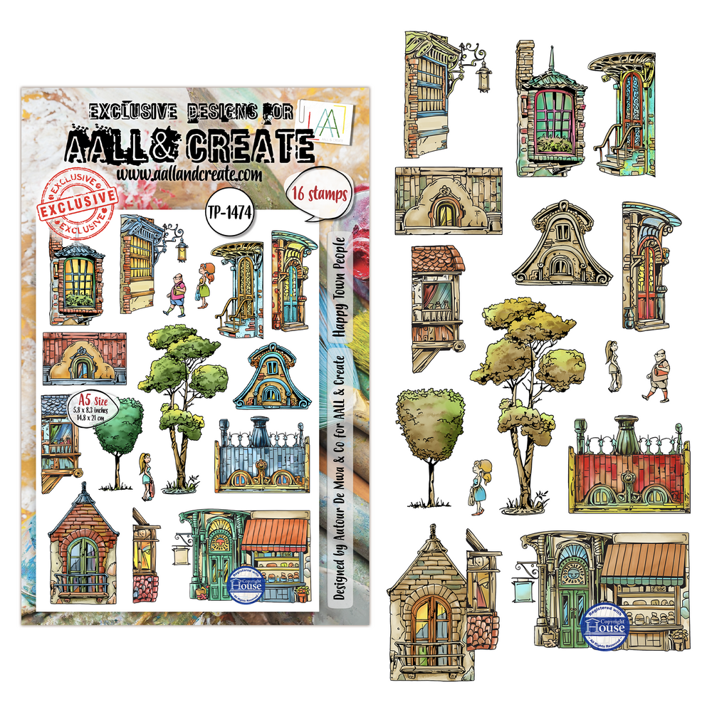 Aall and Create Dreamtropolis A5 Stamp Sets Happy Town People by Autour De Mwa & Co (AALL-TP-1474) Aall and Create Dreamtropolis A5 Stamp Sets Happy Town People by Autour De Mwa & Co (AALL-TP-1474)