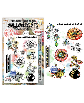 Aall and Create Lovely Couleurs A6 Stamp Sets Funny Coquelicots by Azoline (AALL-TP-1477)
