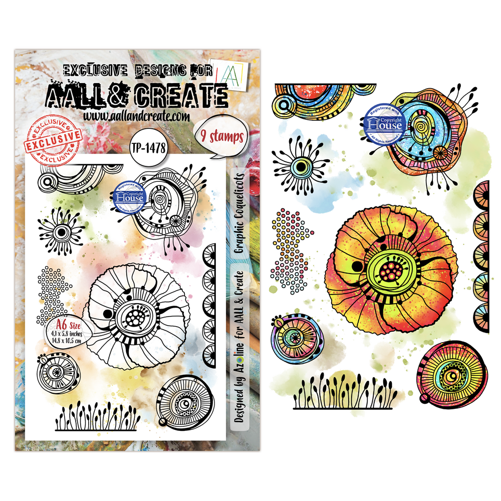 Aall and Create Lovely Couleurs A6 Stamp Sets Graphic Coquelicots by Azoline (AALL-TP-1478) Aall and Create Lovely Couleurs A6 Stamp Sets Graphic Coquelicots by Azoline (AALL-TP-1478)