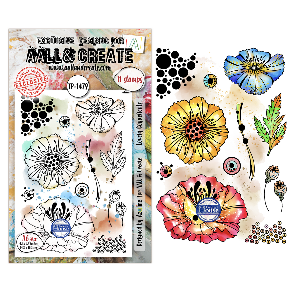 Aall and Create Lovely Couleurs A6 Stamp Sets Lovely Coquelicots by Azoline (AALL-TP-1479) Aall and Create Lovely Couleurs A6 Stamp Sets Lovely Coquelicots by Azoline (AALL-TP-1479)
