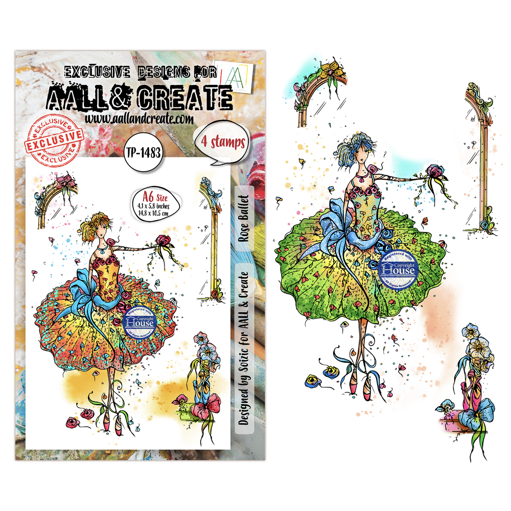 Aall and Create Carried Dreams A6 Stamp Sets Rose Ballet by Soizic (AALL-TP-1483) Aall and Create Carried Dreams A6 Stamp Sets Rose Ballet by Soizic (AALL-TP-1483)
