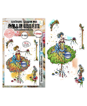 Aall and Create Carried Dreams A6 Stamp Sets Rose Ballet by Soizic (AALL-TP-1483)