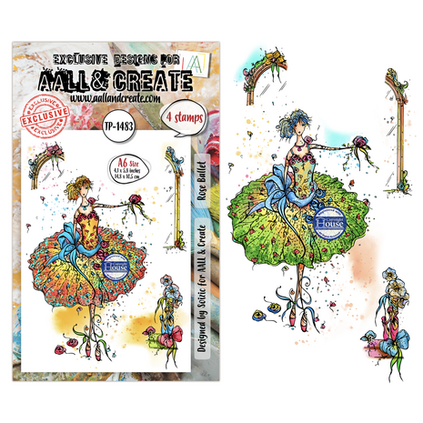 Aall and Create Carried Dreams A6 Stamp Sets Rose Ballet by Soizic (AALL-TP-1483) Aall and Create Carried Dreams A6 Stamp Sets Rose Ballet by Soizic (AALL-TP-1483)