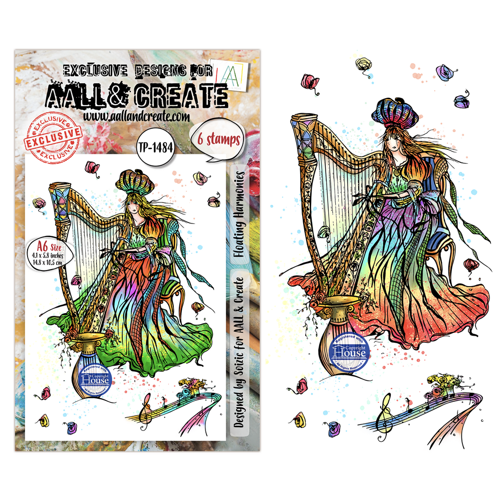 Aall and Create Carried Dreams A6 Stamp Sets Floating Harmonies by Soizic (AALL-TP-1484) Aall and Create Carried Dreams A6 Stamp Sets Floating Harmonies by Soizic (AALL-TP-1484)
