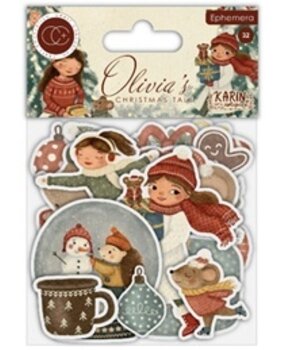 Craft Consortium Olivia's Christmas Tale Premium Ephemera Set (32pcs) (CCEPH016)