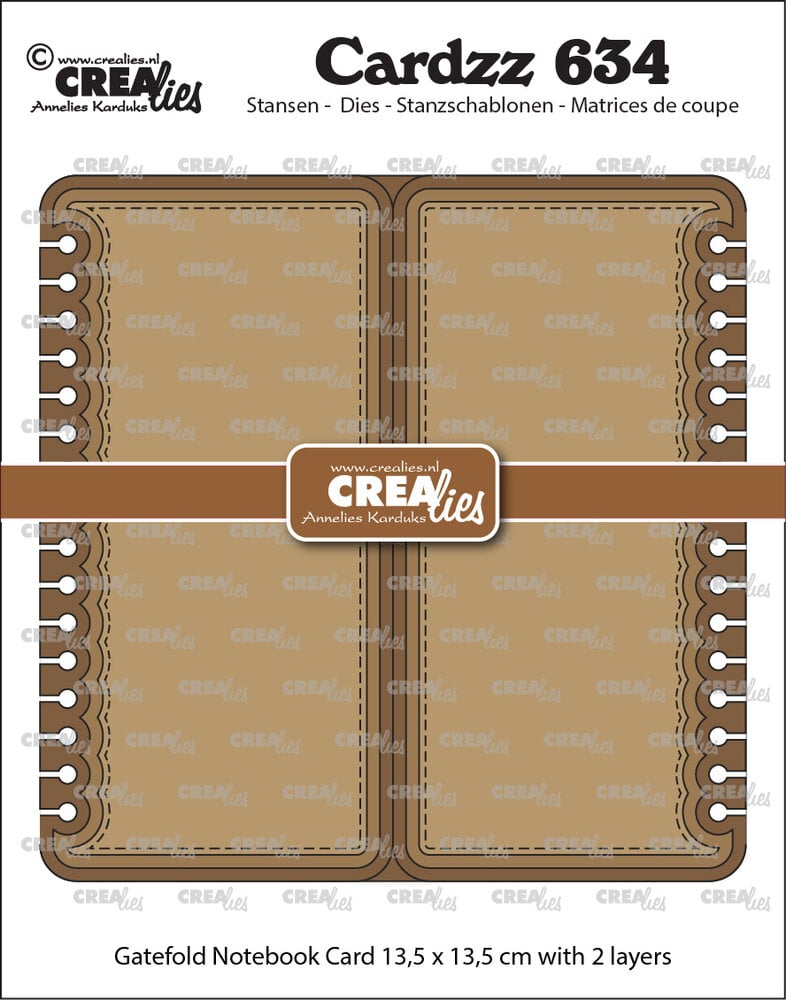 Crealies Cardzz Dies Gatefold Notebook Card Square (CLCZ634)
