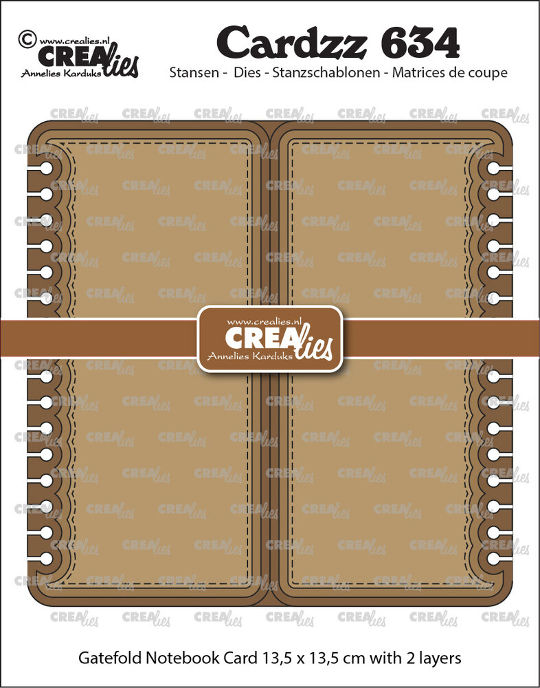 Crealies Cardzz Stansen Gatefold Notebook Card Vierkant (CLCZ634)