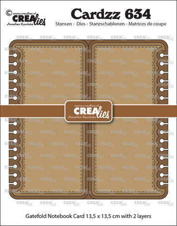 Crealies Cardzz Stansen Gatefold Notebook Card Vierkant (CLCZ634)