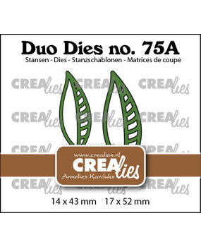 Crealies Duo Stansen No. 75a Open Blaadjes 21 (Spiegelbeeld) (CLDD75a)