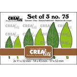Crealies Set of 3 Dies No. 75 Solid Leaves 21 with/without Dots (CLSet75)