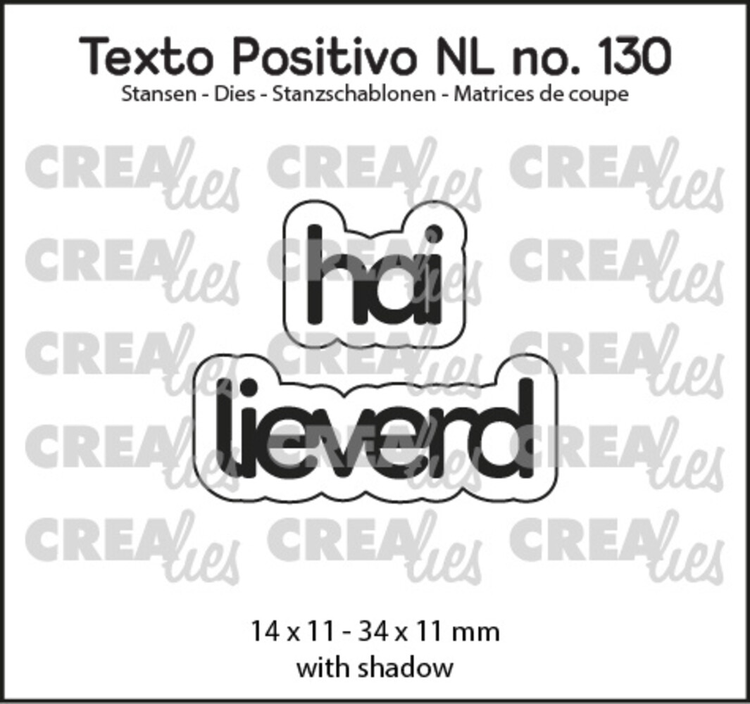 Crealies Texto Positivo Dies Dutch Hai Lieverd (POSNL130)