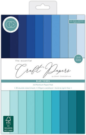 Craft Consortium The Essentials A4 Premium Cardstock Pad Blue Tones (CCCPAD004) Craft Consortium The Essentials A4 Premium Cardstock Pad Blue Tones (CCCPAD004)