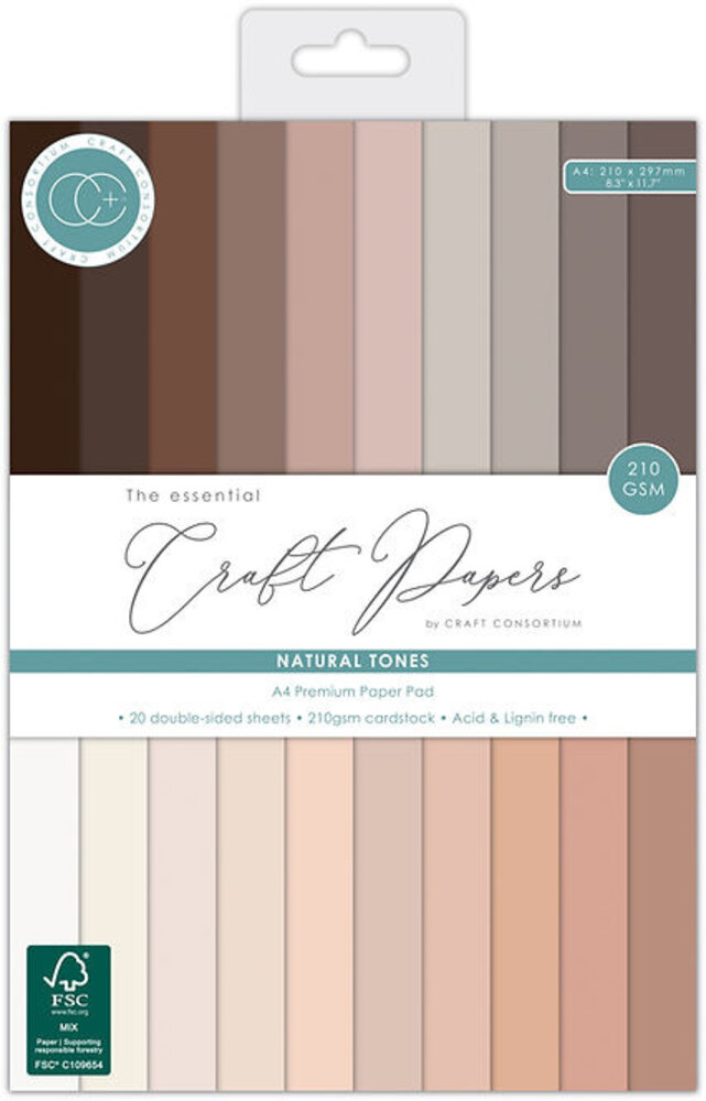 Craft Consortium The Essentials A4 Premium Cardstock Pad Natural Tones (CCCPAD005) Craft Consortium The Essentials A4 Premium Cardstock Pad Natural Tones (CCCPAD005)