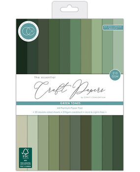 Craft Consortium The Essentials A4 Premium Cardstock Pad Green Tones (CCCPAD001)