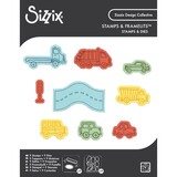 Sizzix Kid Create Clear Stamps Set w/Framelits Die Cars and Trucks (9+9pcs) (667151)