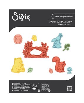 Sizzix Kid Create Clear Stamps Set w/Framelits Die Forest Friends (10+10pcs) (667153)