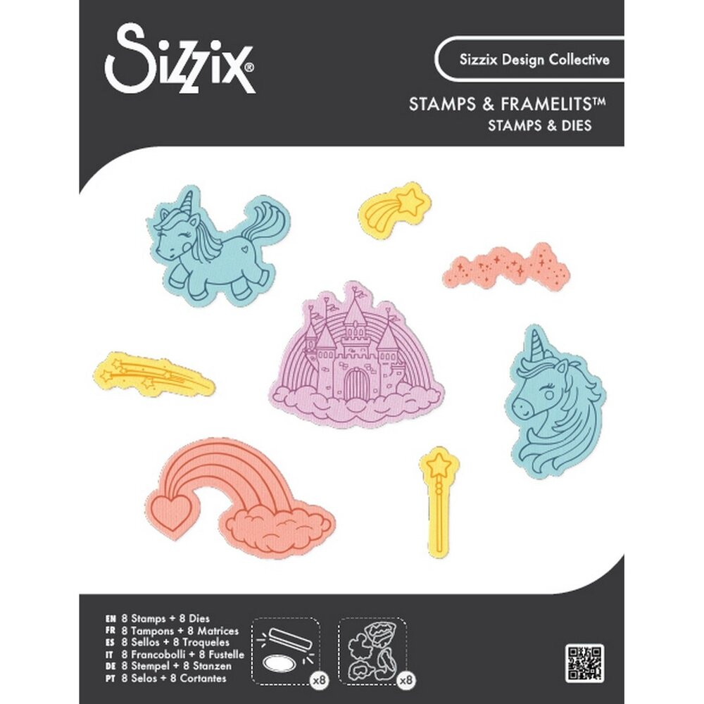 Sizzix Kid Create Clear Stamps Set w/Framelits Die S Unicorns and Rainbows (8+8pcs) (667154) Sizzix Kid Create Clear Stamps Set w/Framelits Die S Unicorns and Rainbows (8+8pcs) (667154)