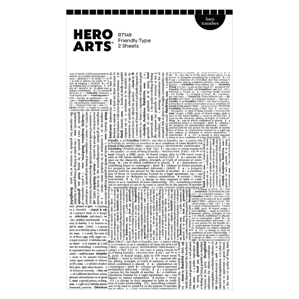 Hero Arts Friendly Type Hero Transfers (RT149)