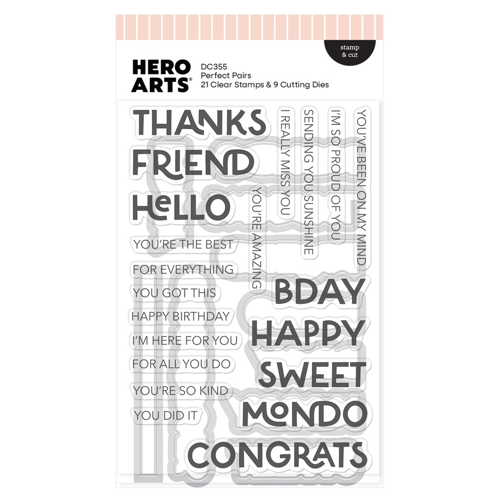 Hero Arts Fresh Flowers Stamp & Cut Perfect Pairs (DC355) Hero Arts Fresh Flowers Stamp & Cut Perfect Pairs (DC355)