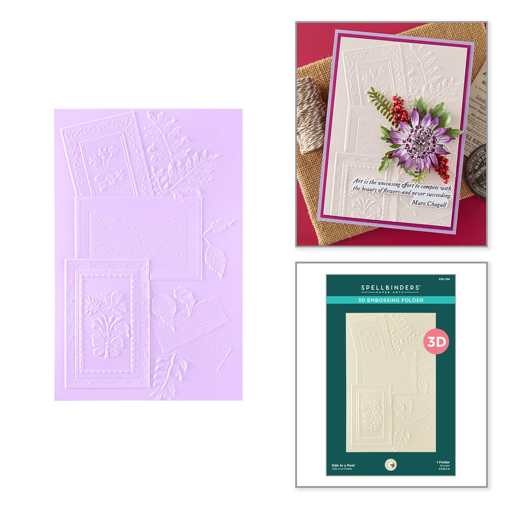 Spellbinders Serenity Garden 3D Embossing Folder Ode to a Poet by Susan Tierney-Cockburn (E3D-168) Spellbinders Serenity Garden 3D Embossing Folder Ode to a Poet by Susan Tierney-Cockburn (E3D-168)