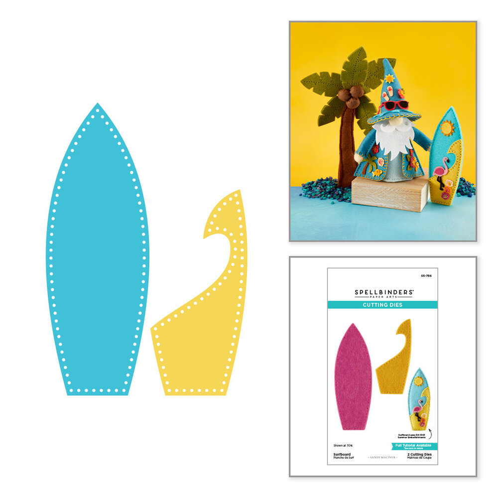 Spellbinders 3D Felt Décor Summer Etched Dies Surfboardby Sandi MacIver (S5-756) Spellbinders 3D Felt Décor Summer Etched Dies Surfboardby Sandi MacIver (S5-756)