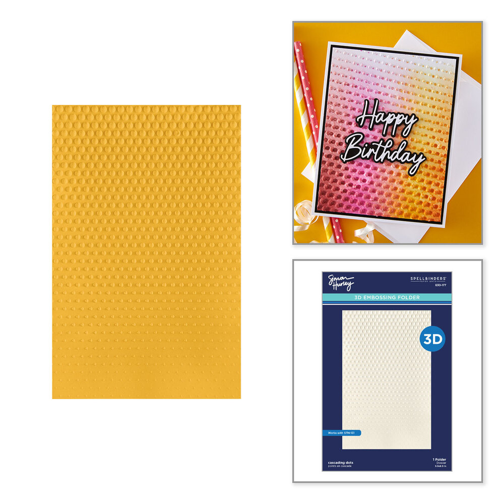 Spellbinders Cascading Coneflowers 3D Embossing Folder Cascading Dots by Simon Hurley (E3D-177) Spellbinders Cascading Coneflowers 3D Embossing Folder Cascading Dots by Simon Hurley (E3D-177)