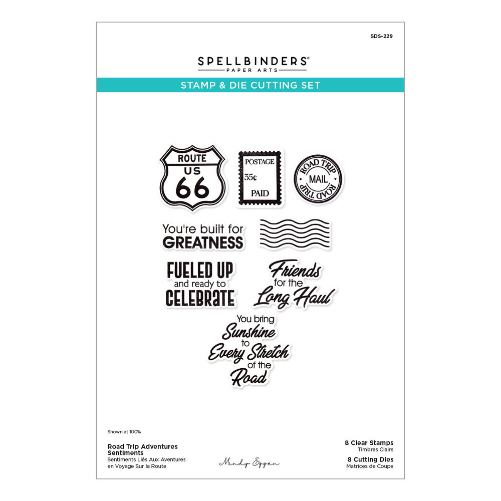 Spellbinders Classic Road Legends 2.0 Stamp & Die Set Road Trip Adventures Sentiments by Mindy Eggen (SDS-229) Spellbinders Classic Road Legends 2.0 Stamp & Die Set Road Trip Adventures Sentiments by Mindy Eggen (SDS-229)