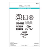 Spellbinders Classic Road Legends 2.0 Stamp & Die Set Road Trip Adventures Sentiments by Mindy Eggen (SDS-229)
