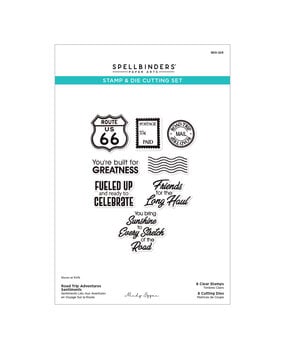 Spellbinders Classic Road Legends 2.0 Stamp & Die Set Road Trip Adventures Sentiments by Mindy Eggen (SDS-229)