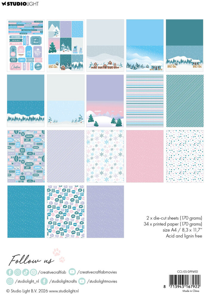 Creative Craftlab Just So Holly Essentials Designer Paper Pad (CCL-ES-DPP492) Creative Craftlab Just So Holly Essentials Designer Paper Pad (CCL-ES-DPP492)