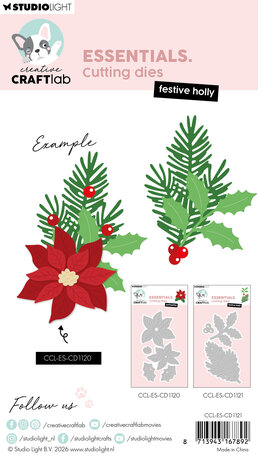 Creative Craftlab Festive Holly Essentials Cutting Dies (CCL-ES-CD1121)