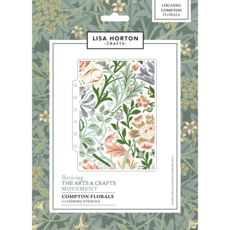 Lisa Horton Crafts Reviving The Arts and Crafts Movement Layering Stencils Compton Florals (LHCAS261) Lisa Horton Crafts Reviving The Arts and Crafts Movement Layering Stencils Compton Florals (LHCAS261)