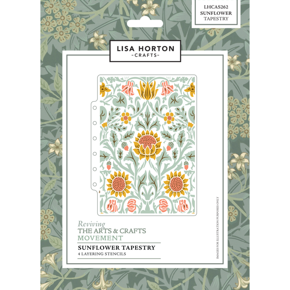 Lisa Horton Crafts Reviving The Arts and Crafts Movement Layering Stencils Sunflower Tapestry (LHCAS262)