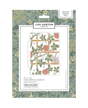 Lisa Horton Crafts Reviving The Arts and Crafts Movement Layering Stencils Trellis Bird (LHCAS263)