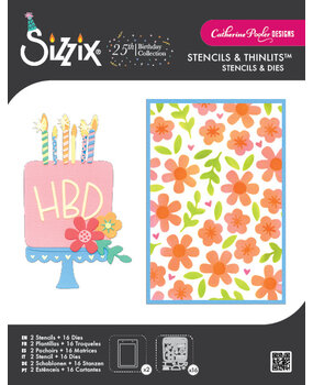 Sizzix Thinlits Die Set w/Stencils Set Let's Eat Cake! (15+2pcs) by Catherine Pooler (667129)