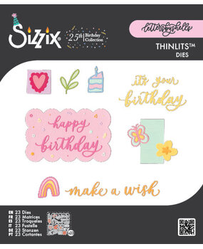 Sizzix Thinlits Die Set Birthday Doodles by Letters (23pcs) by Shells (667130)