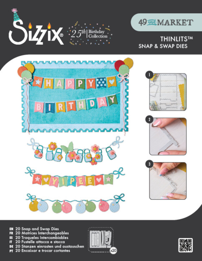 Sizzix Thinlits Die Set All about Banners (20pcs) by 49 & Market (667055)